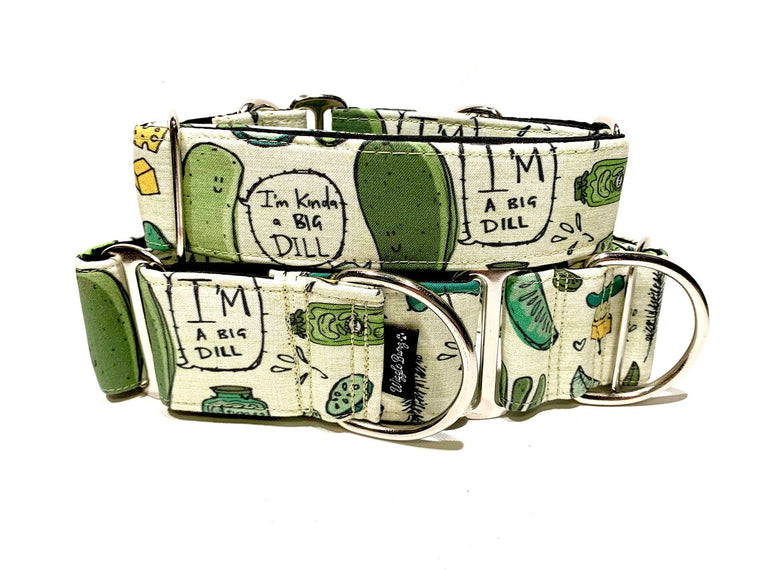 NEW! Large Dog "Kind of a Big Dill" - Hybrid Martingale & Buckle Collar