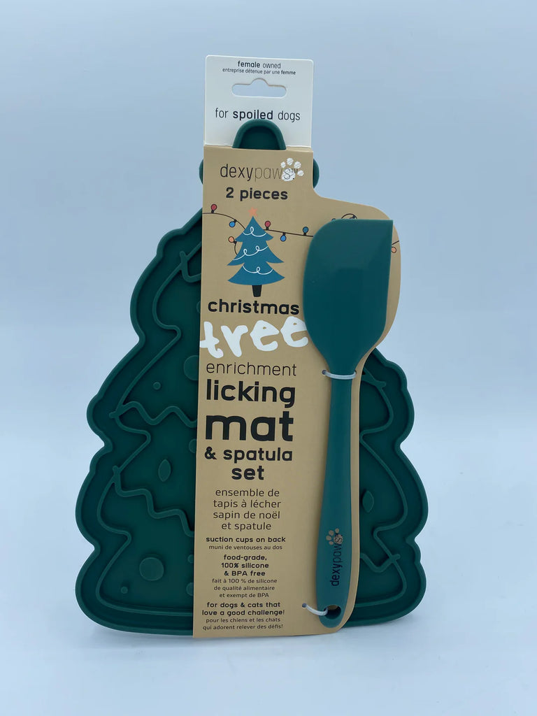 2 Piece Christmas Tree & Spatula Set Licking Mat