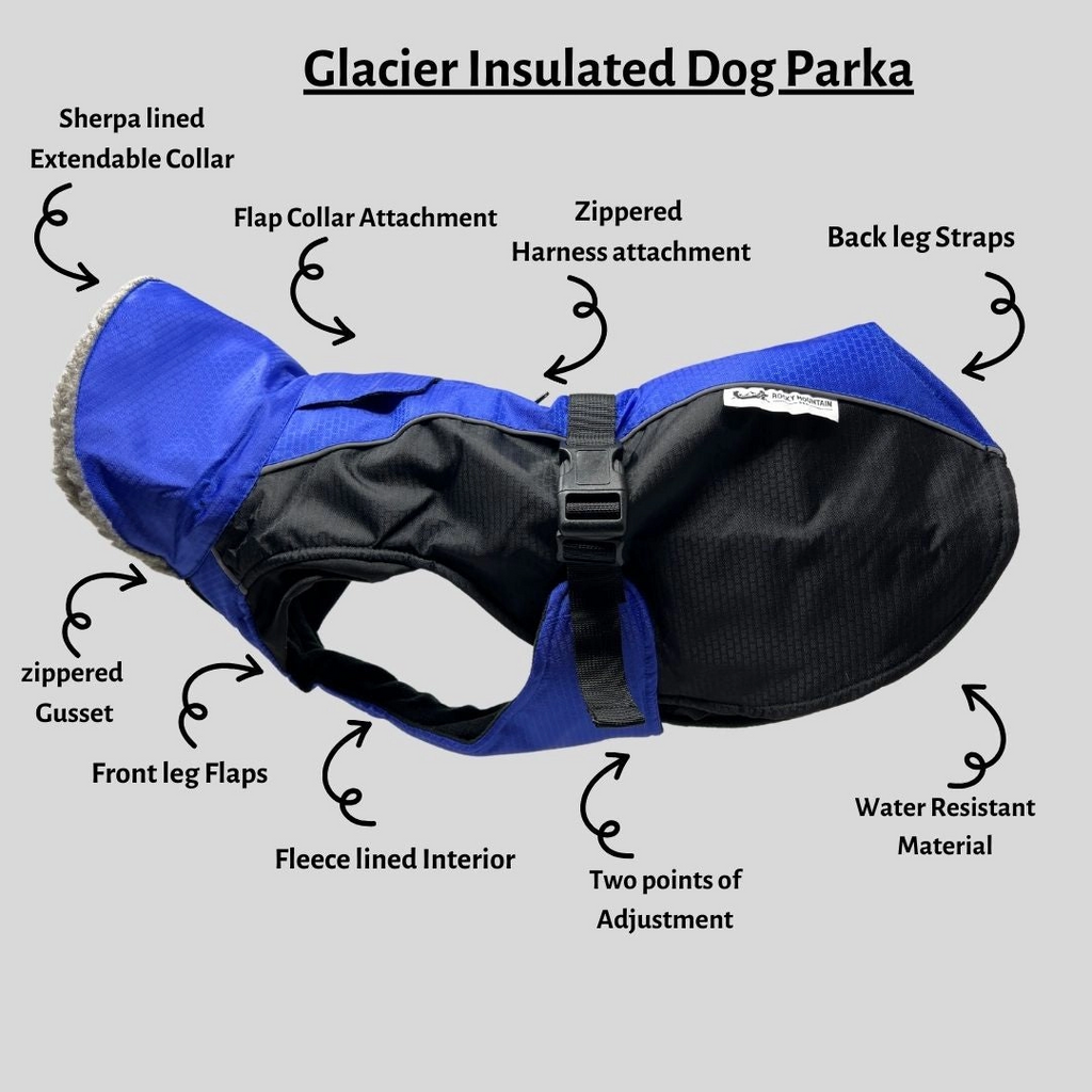 Glacier Insulated Dog Parka for Large Dogs from Rocky Mountain Dog