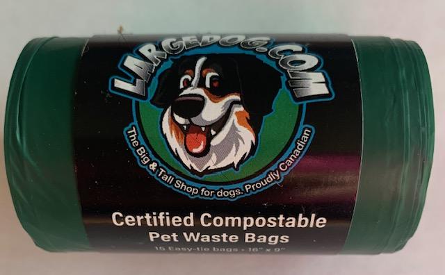 LargeDog Compostable Pet Waste Bags with handles