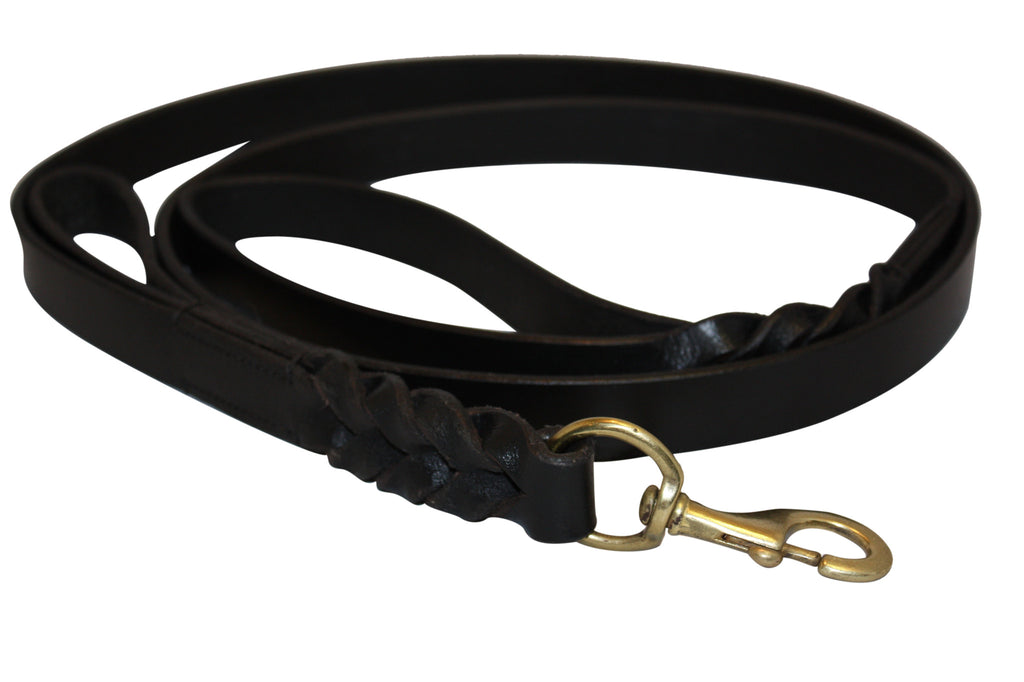 Leash - Braided w/ Double Handle (Leather)