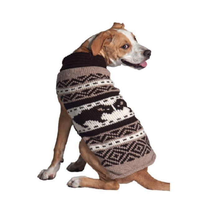 Large Dog Wool Sweater - "Nordic Bison" - FINAL SALE