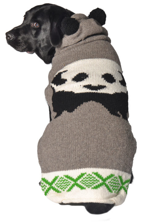 Large Dog Wool Sweater - "Panda Hoodie"