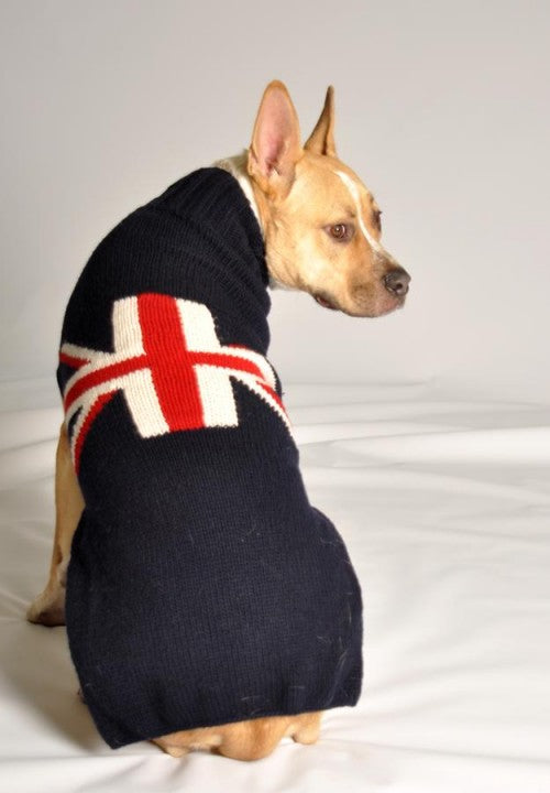 Large Dog Wool Sweater - "Union Jack"