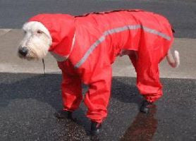 Dog Rainsuit Hood - Red