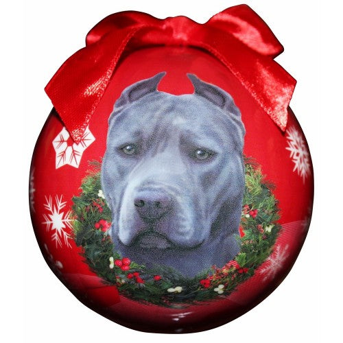 Christmas Ornament - Pit Bull, Blue