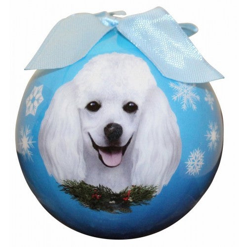 Christmas Ornament - Poodle, White